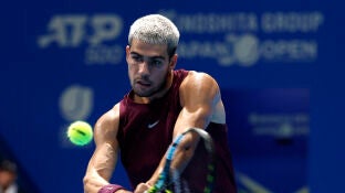 Carlos Alcaraz en el torneo de Tokio 