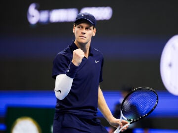 Jannik Sinner, en su partido ante Marin Cilic en Beijing
