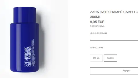 Champú para cabello rizado de Zara Champú para cabello rizado de Zara