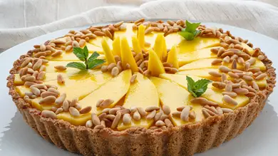 Tarta de mango y requesón, de Eva Arguiñano: Tarta de mango y requesón, de Eva Arguiñano: