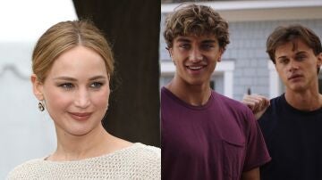 Jennifer Lawrence, Gavin Casalegno y Chris Briney
