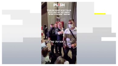 Primeras imágenes de los detenidos, arrodillados e increpados por el ministro de Seguridad israelí: 