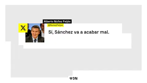Feijóo advierte que Sánchez "va a acabar mal" tras el informe de la UCO sobre pagos al PSOE Feijóo advierte que Sánchez "va a acabar mal" tras el informe de la UCO sobre pagos al PSOE