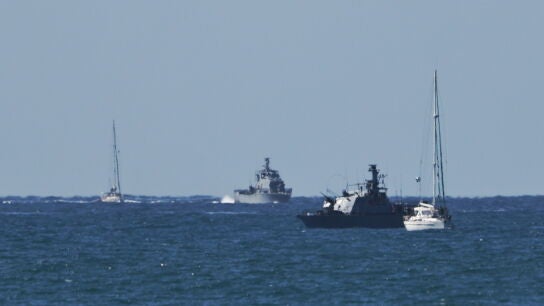 Buques de la Flotilla Global Sumud llegando al puerto de Ashdod