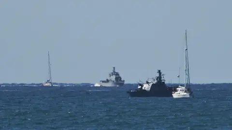 Buques de la Flotilla Global Sumud llegando al puerto de Ashdod Buques de la Flotilla Global Sumud llegando al puerto de Ashdod