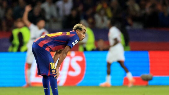 Lamine Yamal, en el partido ante el PSG