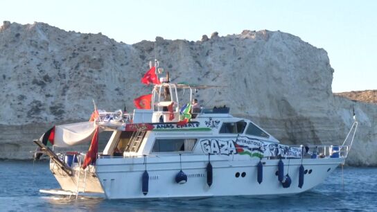 Uno de los barcos rumbo a Gaza