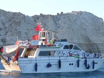 Uno de los barcos rumbo a Gaza