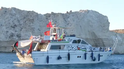 Uno de los barcos rumbo a Gaza Uno de los barcos rumbo a Gaza