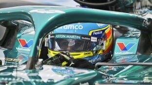 Fernando Alonso durante la clasificaci&oacute;n del GP de Singapur