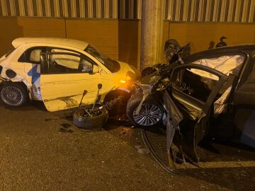 Imagen de la colisión entre los dos vehículos. 
