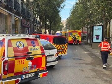 Derrumbe de un edificio en la calle Hileras de Madrid