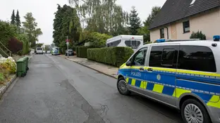 Policía en el lugar del ataque con arma blanca en Herdecke Policía en el lugar del ataque con arma blanca en Herdecke
