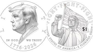 Trump dise&ntilde;a su d&oacute;lar perfecto: una moneda con el pu&ntilde;o en alto y su cara grabada
