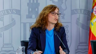 La minsitra de Sanidad, M&oacute;nica Garc&iacute;a durante la rueda de prensa posterior a la reuni&oacute;n del Consejo de Ministros