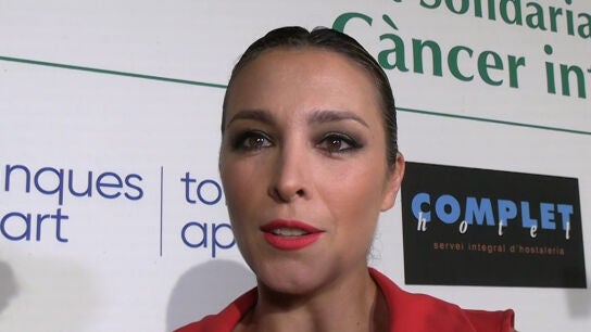 Gisela haciendo declaraciones a la prensa