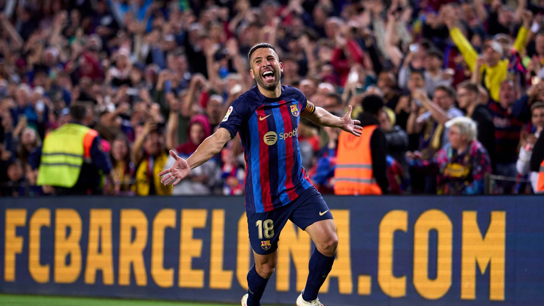 Jordi Alba celebra un gol con el Barcelona Jordi Alba celebra un gol con el Barcelona