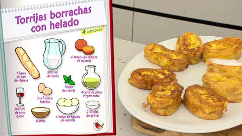 Ingredientes Torrijas borrachas con helado Ingredientes Torrijas borrachas con helado