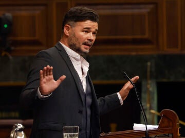 Gabriel Rufián, durante una intervención en el Congreso Gabriel Rufián, durante una intervención en el Congreso