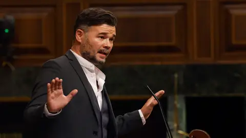 Gabriel Rufián, durante una intervención en el Congreso Gabriel Rufián, durante una intervención en el Congreso
