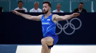 El gimnasta israelí Artem Dolgopyat en los Juegos de París 2024 El gimnasta israelí Artem Dolgopyat en los Juegos de París 2024