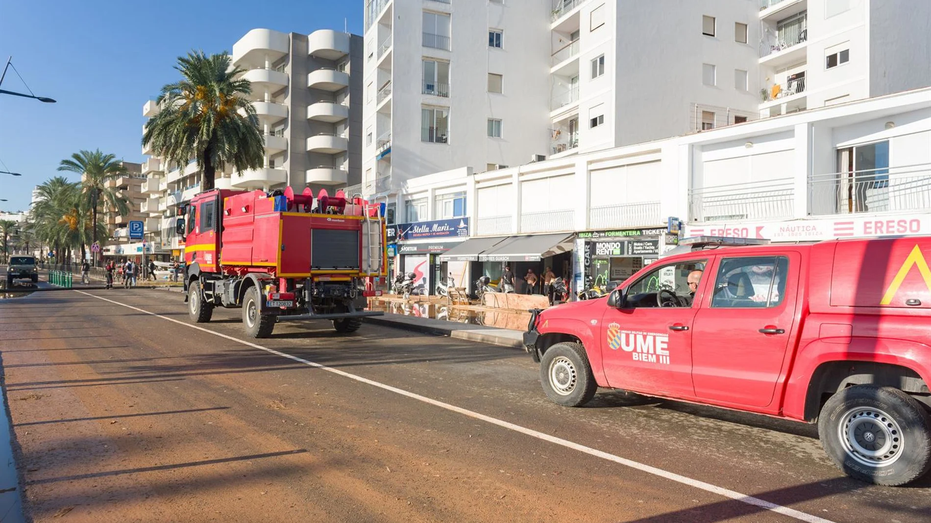 La UME ya trabaja en Ibiza desde la madrugada tras las nuevas inundaciones La UME ya trabaja en Ibiza desde la madrugada tras las nuevas inundaciones