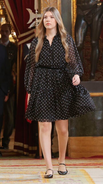 La infanta Sofía en el besamanos en el Palacio Real