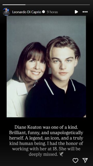Diane Keaton y Leonardo DiCaprio