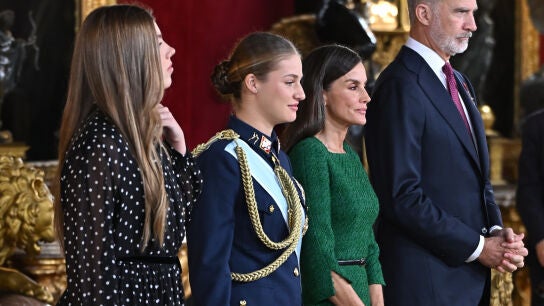La complicad de la princesa Leonor y la infanta Sof&iacute;a en el D&iacute;a de la Hispanidad