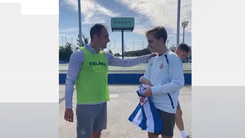 Kike García y el canterano del Espanyol Kike García y el canterano del Espanyol
