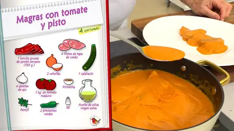 Ingredientes Magras con tomate y pisto Ingredientes Magras con tomate y pisto