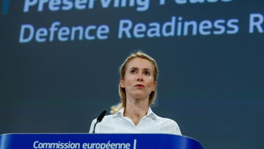 La Alta Representante de la UE para Asuntos Exteriores y Pol&iacute;tica de Seguridad, Kaja Kallas, en la presentaci&oacute;n de la Hoja de Ruta de Preparaci&oacute;n para la Defensa Europea 2030