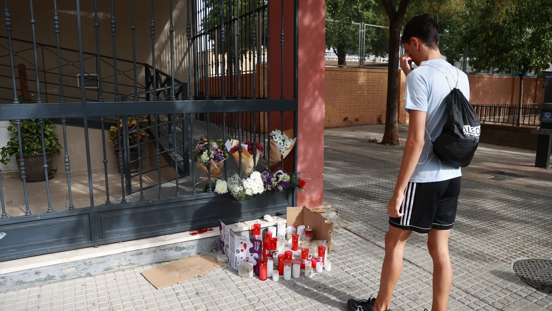 Recordatorios en memoria de la joven de 14 años precipitada en Sevilla este miércoles. Recordatorios en memoria de la joven de 14 años precipitada en Sevilla este miércoles.