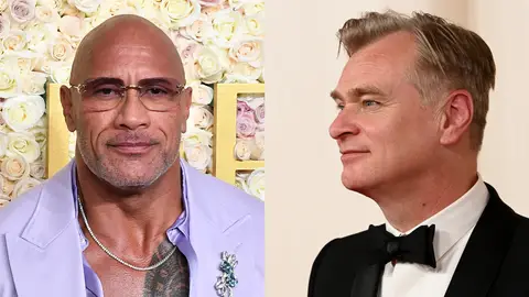 Dwayne 'The Rock' Johnson y Christopher Nolan Dwayne 'The Rock' Johnson y Christopher Nolan