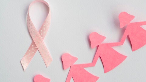 Lazo y decoración de la lucha en contra del cáncer de mama