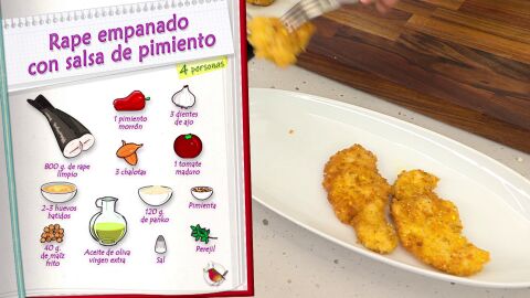 Ingredientes Rape empanado con salsa de pimiento