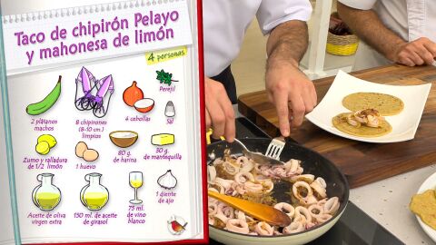 Ingredientes Taco de chipirón Pelayo