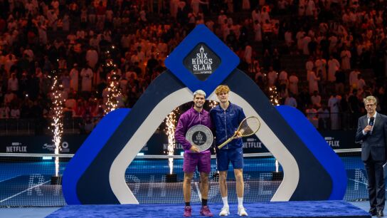 Sinner y Alcaraz posan tras la final del Six Kings Slam
