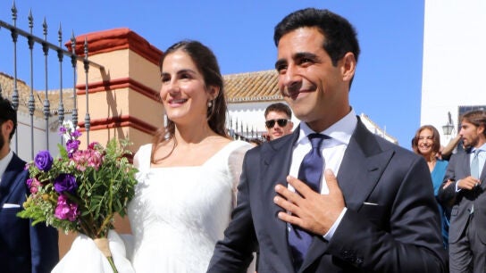 Blanca Llandres y Alberto Herrera en su boda