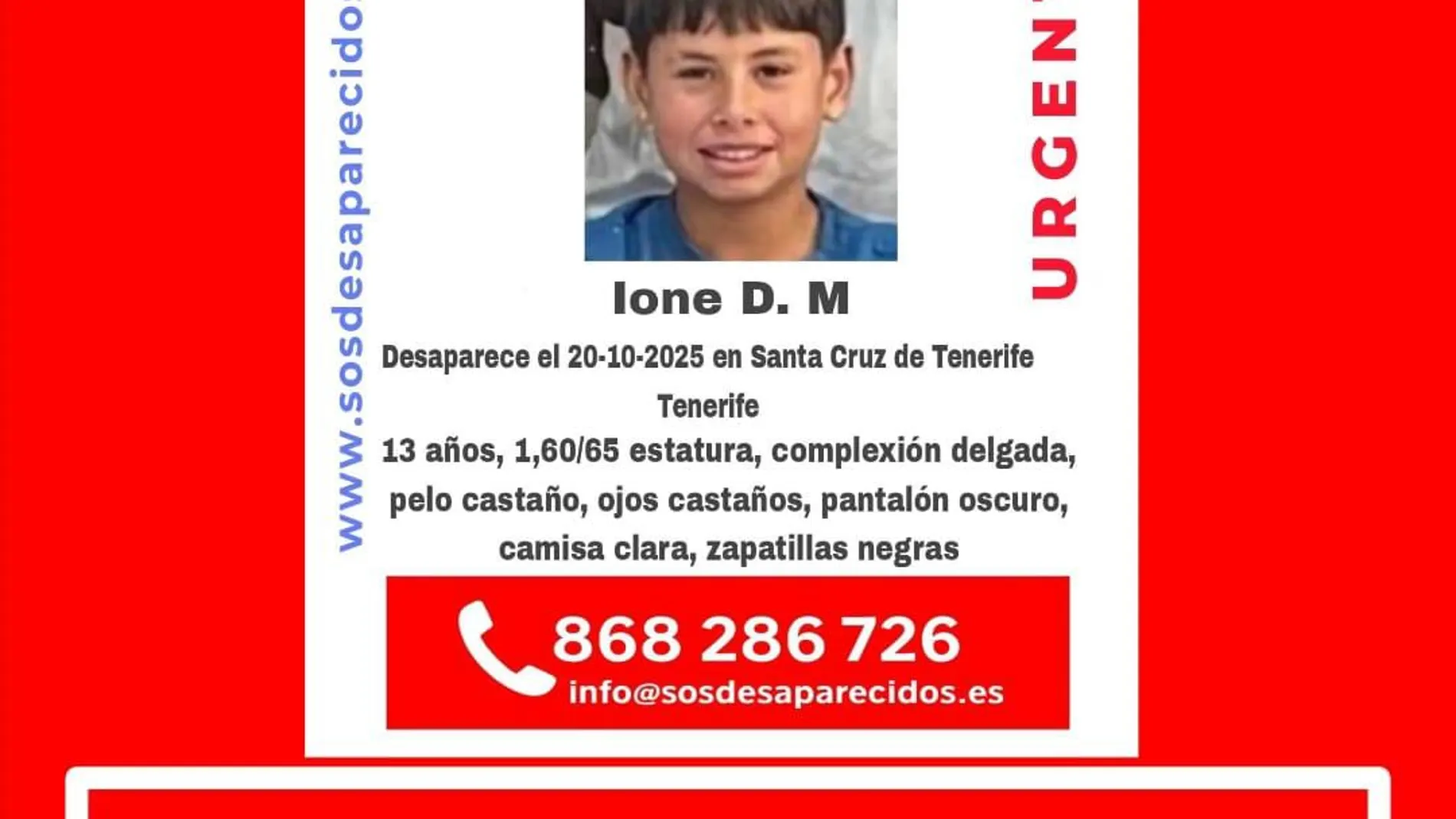 Buscan a un niño de 13 años desaparecido en Tenerife Buscan a un niño de 13 años desaparecido en Tenerife