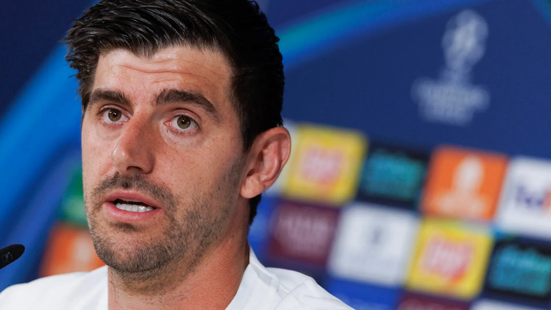 Thibaut Courtois en rueda de prensa Thibaut Courtois en rueda de prensa
