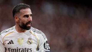 Dani Carvajal en un partido con el Real Madrid