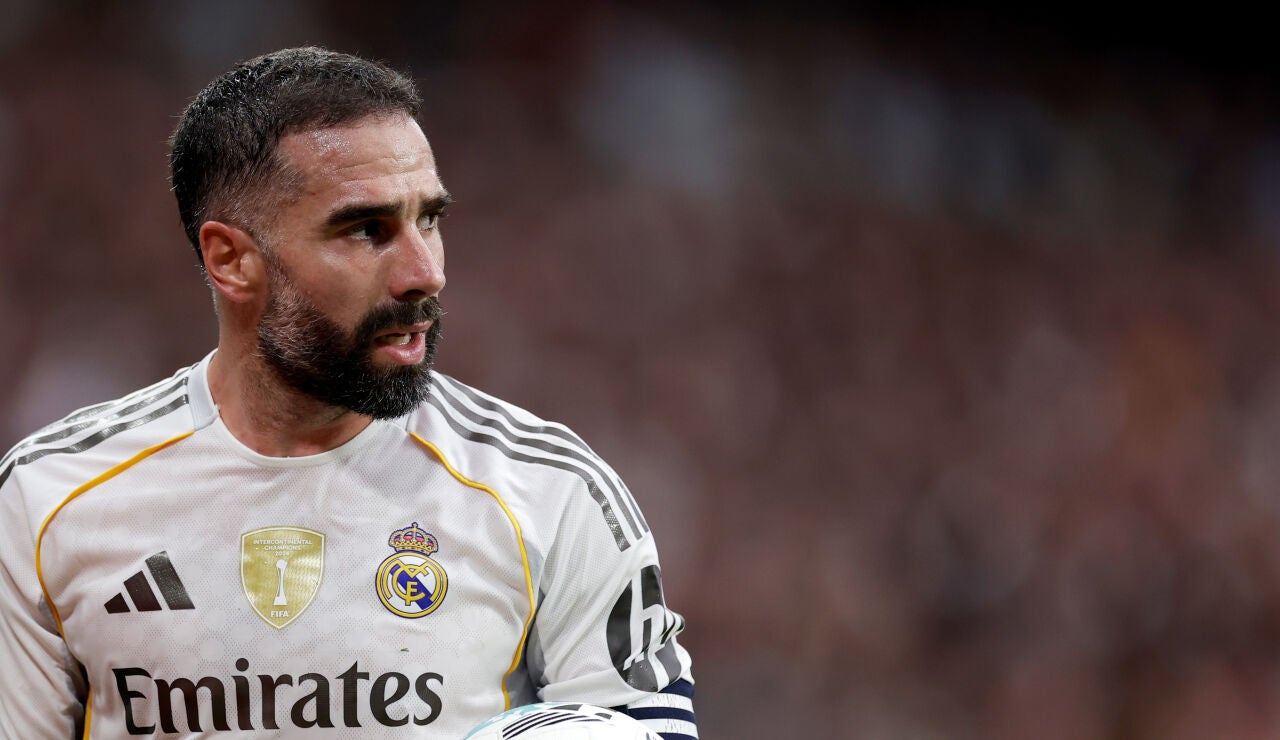 Dani Carvajal en un partido con el Real Madrid