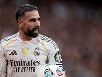 Dani Carvajal en un partido con el Real Madrid