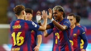 Ferm&iacute;n L&oacute;pez celebra su primer gol a Olympiacos