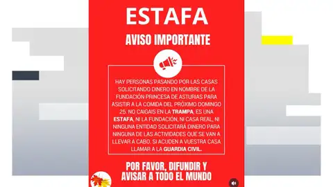 Alerta por la estafa Alerta por la estafa