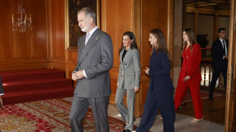 La Familia Real, durante un acto previo a los Premios Princesa de Asturias 2025