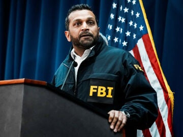 El director del FBI, Kash Patel, en la conferencia de prensa en Brooklyn
