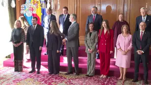 Posado oficial durante un acto previo a los Premios Princesa de Asturias 2025