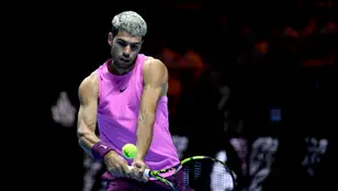 Carlos Alcaraz durante el Six Kings Slam 2025
